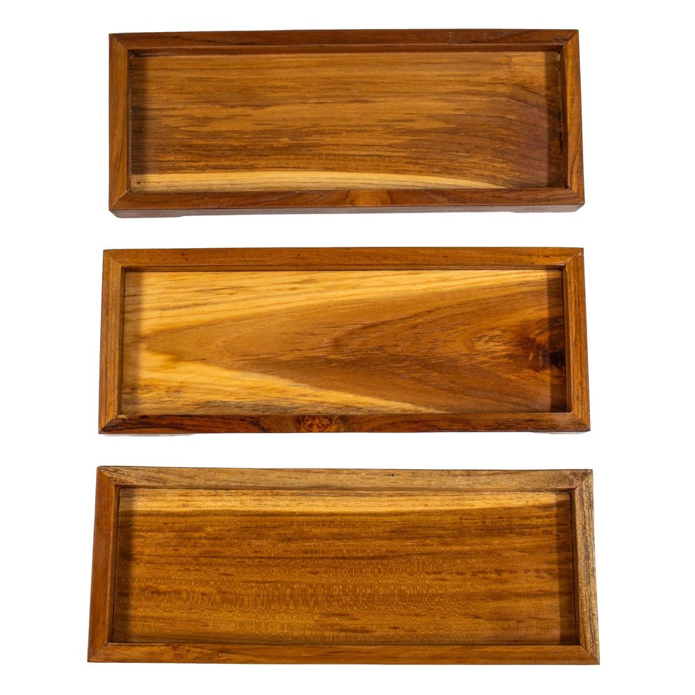 13" Natural Solid Wood Bathroom Storage Furniture Set