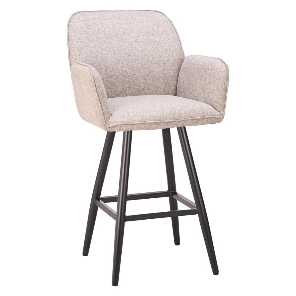 31" Beige Aluminum Swivel Outdoor Bar Height Chair HomeRoots