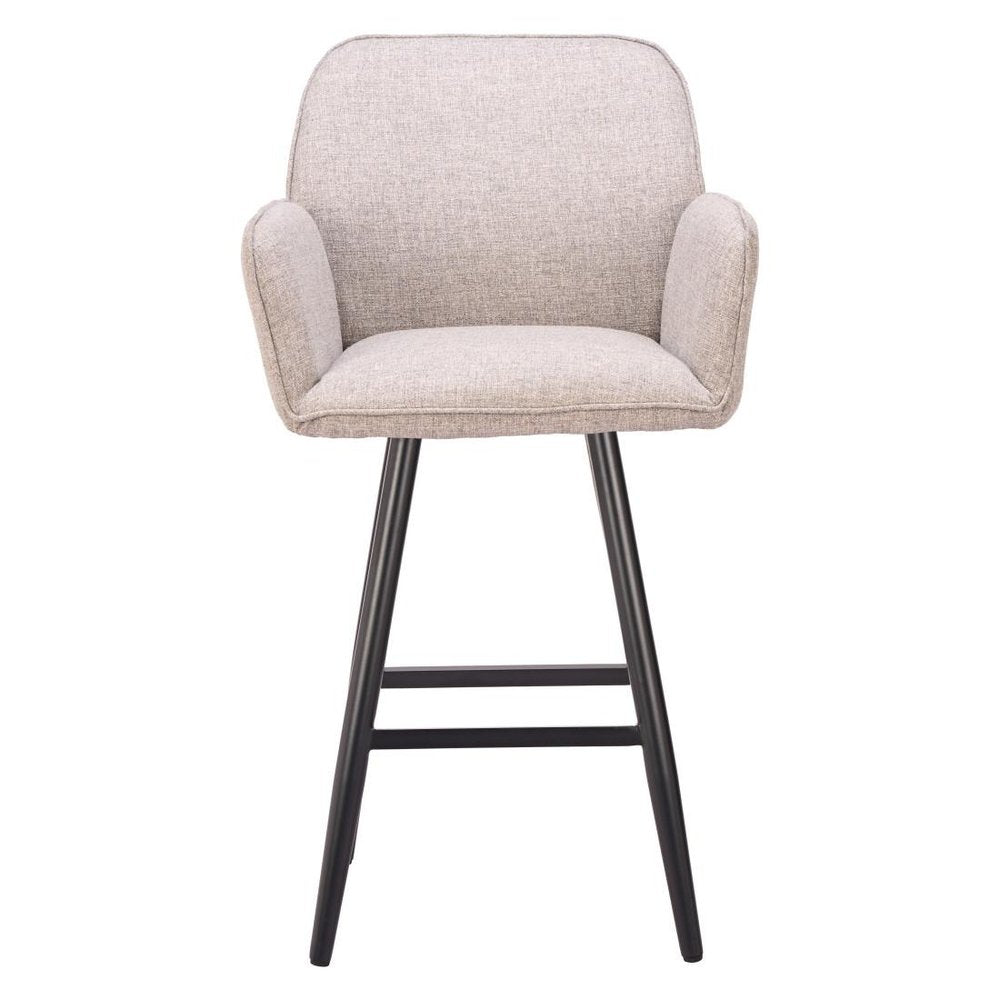 31" Beige Aluminum Swivel Outdoor Bar Height Chair — view 2