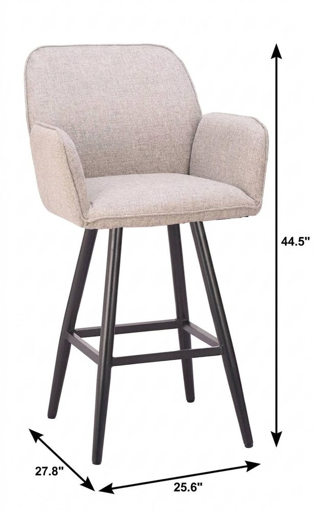 31" Beige Aluminum Swivel Outdoor Bar Height Chair HomeRoots