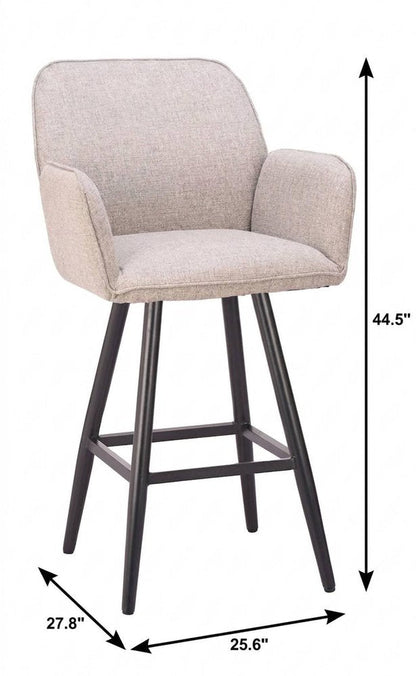 31" Beige Aluminum Swivel Outdoor Bar Height Chair HomeRoots