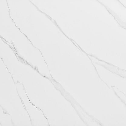 90-inch White Sintered Stone and Aluminum Rectangular Dining Table — view 2