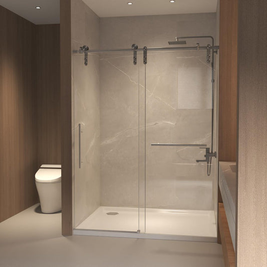 76" X 48" Tempered Glass Shower Door