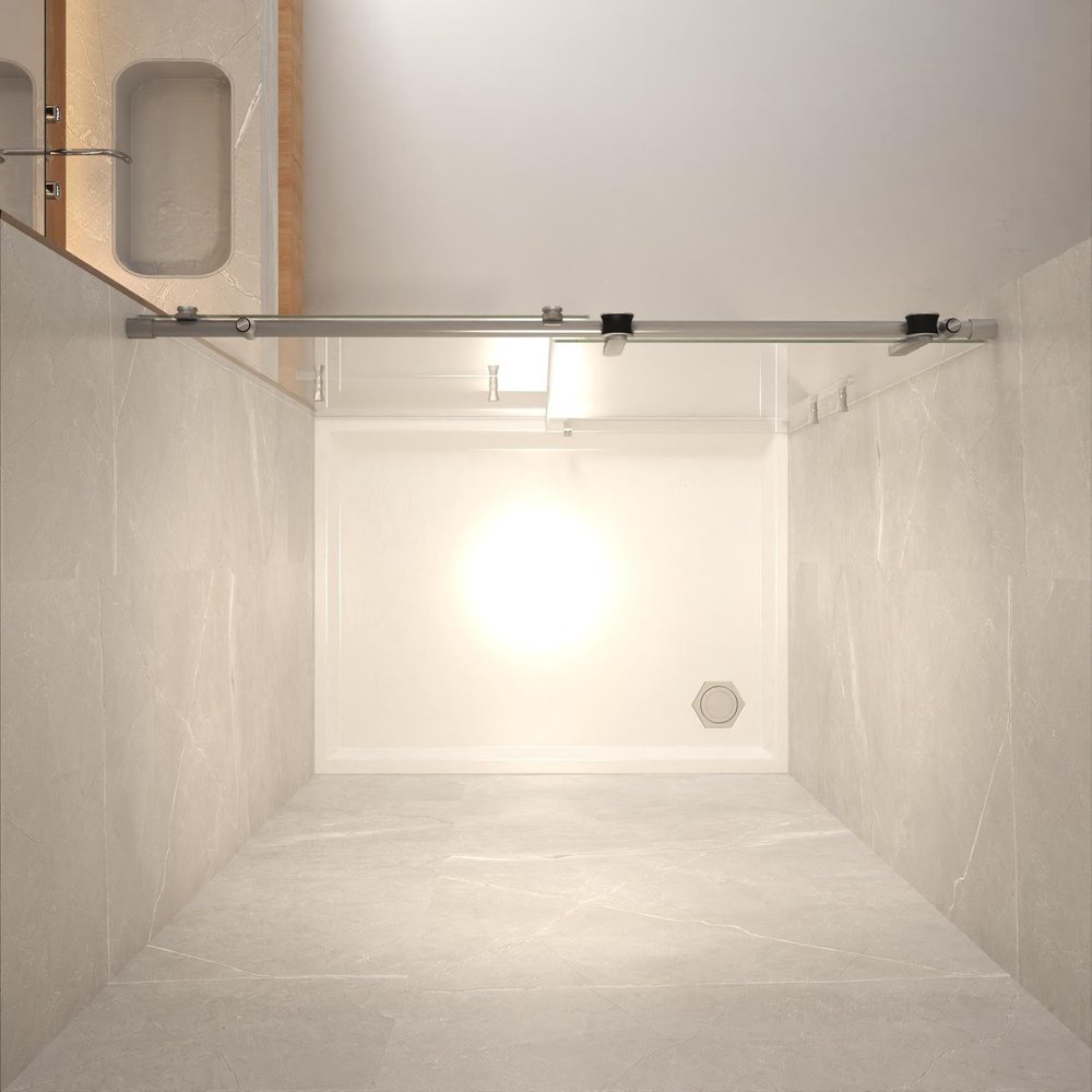 76" X 54" Tempered Glass Shower Door HomeRoots