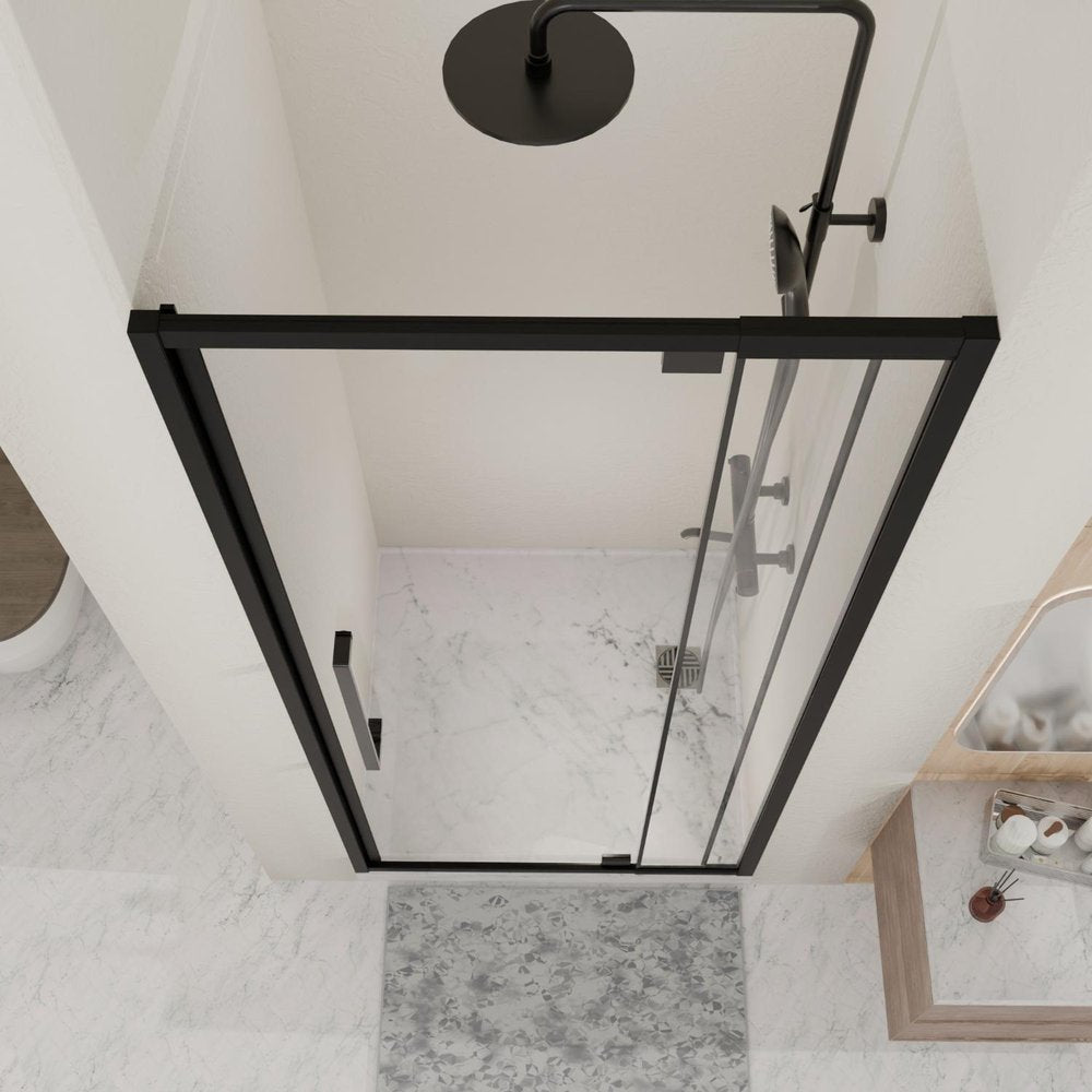 72" X 44" Aluminum and Tempered Glass Shower Door HomeRoots