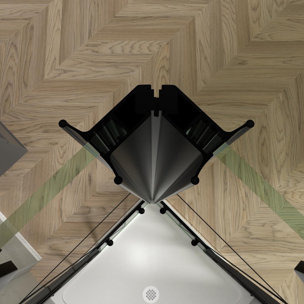 72" X 35" Aluminum And Tempered Glass Shower Door — view 1