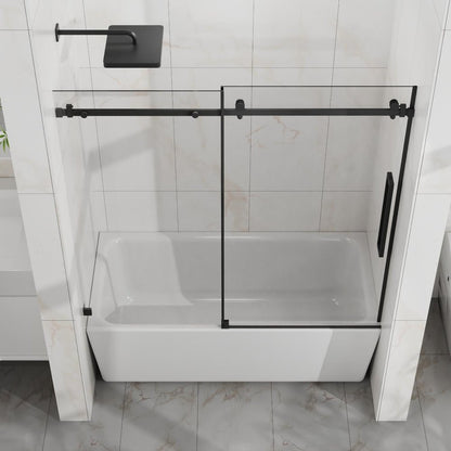 58" X 60" Tempered Glass Tub Door HomeRoots