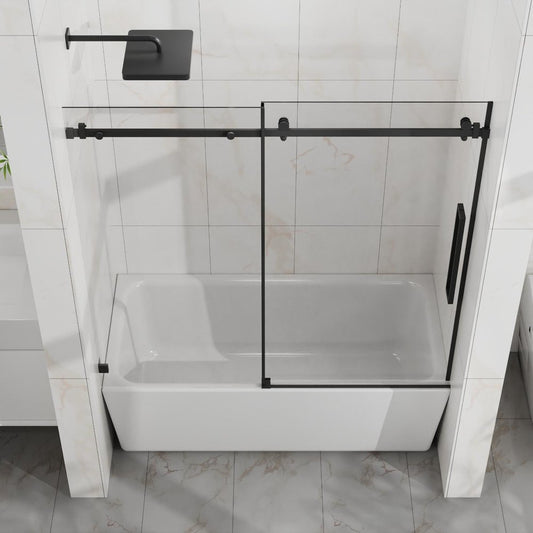 58" X 60" Tempered Glass Tub Door HomeRoots