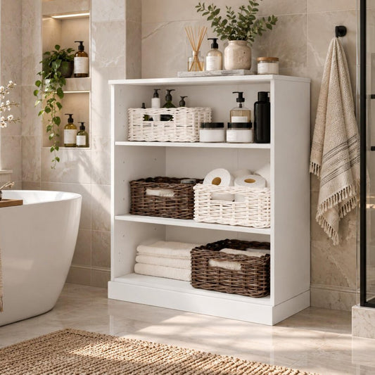 32" White Solid Wood Linen Cabinet HomeRoots