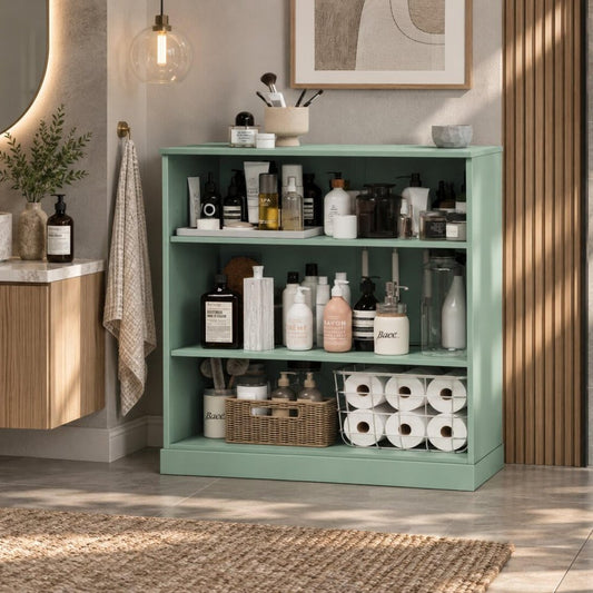 32" Sage Solid Wood Linen Cabinet HomeRoots