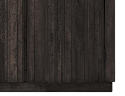 61" Black Distressed Wood Sideboard With Four Doors HomeRoots