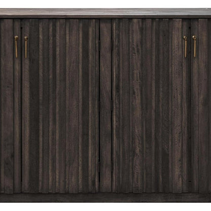 61" Black Distressed Wood Sideboard With Four Doors HomeRoots
