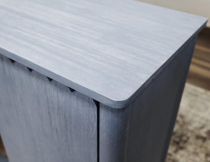 76" Light Blue Distressed Wood Credenza With Four Doors HomeRoots