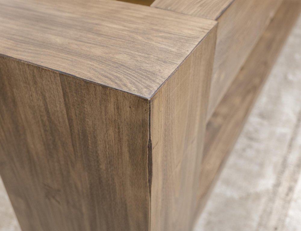 95" Dark Brown And Light Brown Distressed Wood Sideboard — view 3