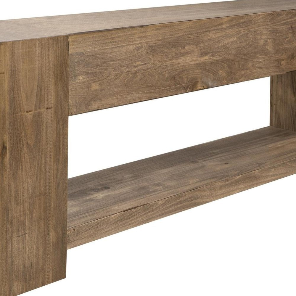 95" Dark Brown And Light Brown Distressed Wood Sideboard HomeRoots