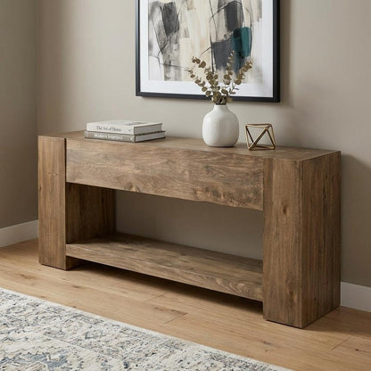 95" Dark Brown And Light Brown Distressed Wood Sideboard HomeRoots