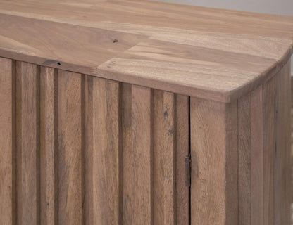 61" Brown Distressed Wood Sideboard With Four Doors HomeRoots