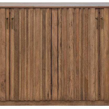 61" Brown Distressed Wood Sideboard With Four Doors HomeRoots