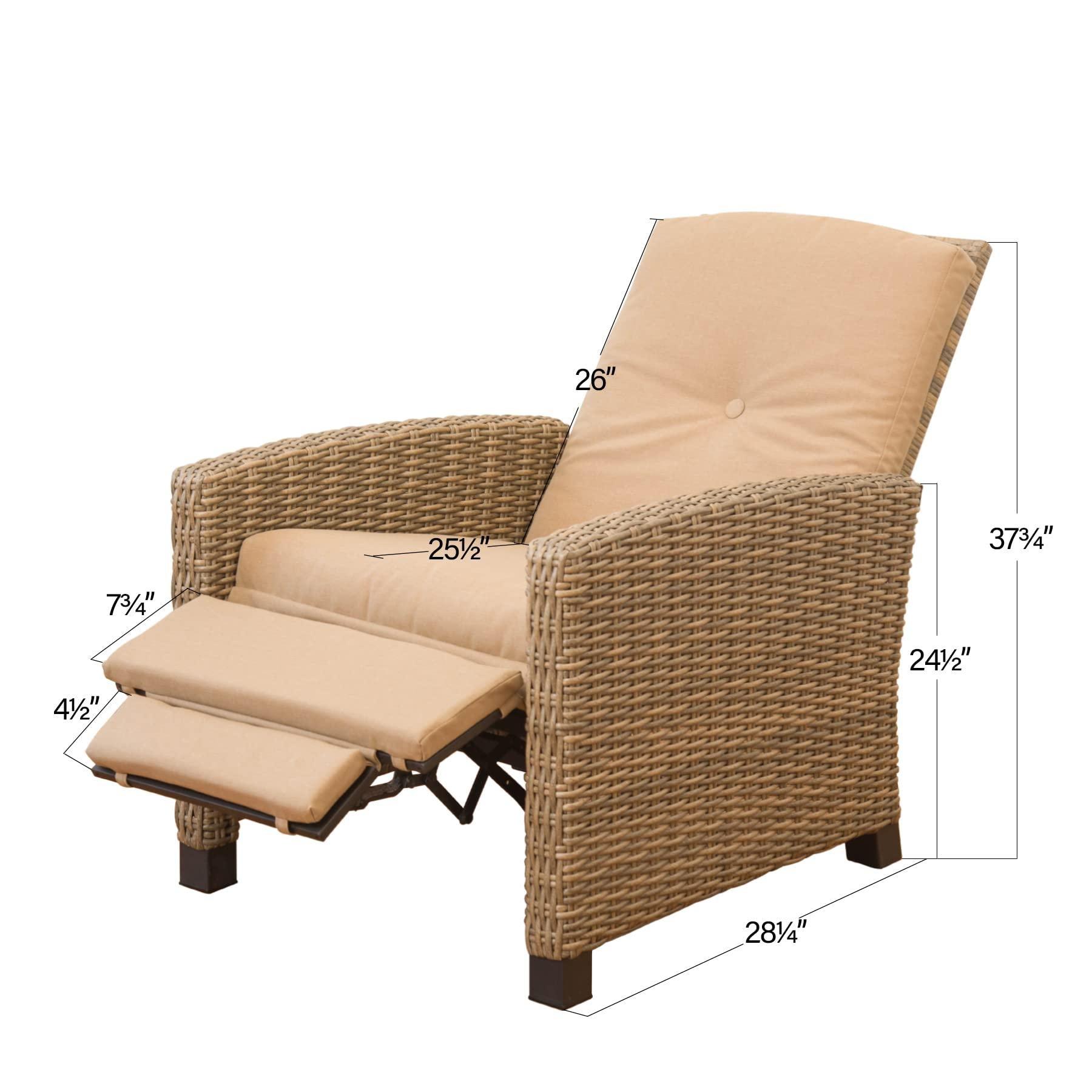 Domi Indoor & Outdoor Recliner, All-Weather Wicker Reclining Patio Chair - FurniFindUSA