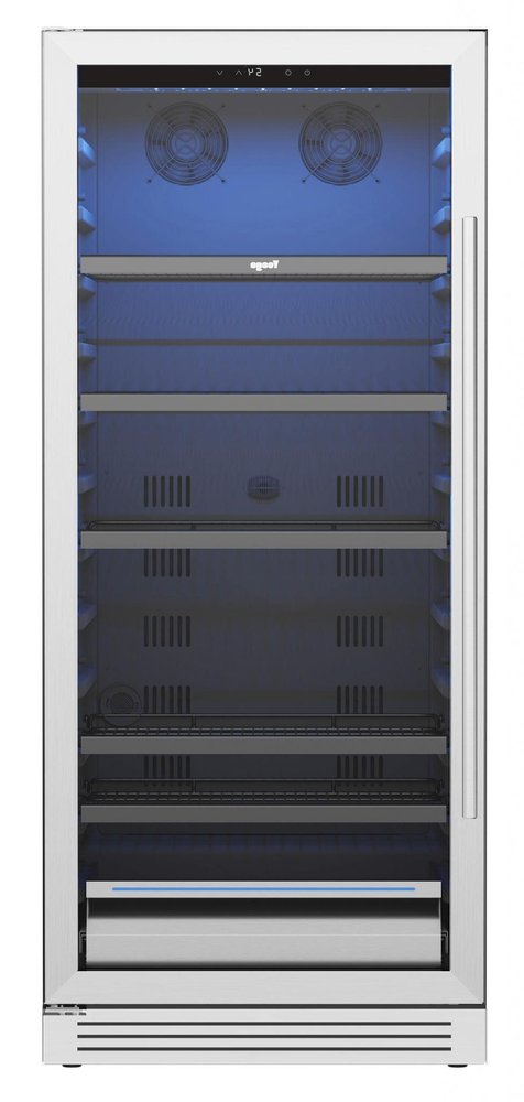 55" X 23" Silver and Black Stainless Steel Single Compartment Can Beverage Refrigerator HomeRoots