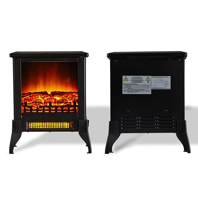 14" 1400W Overheating Safety Protection Freestanding Electric Fireplace Space Stove Heater with Flame - FurniFindUSA