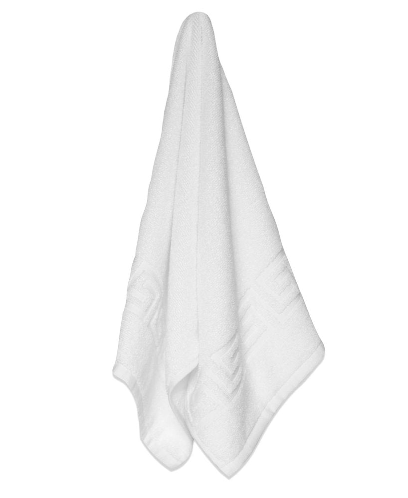 White Greek Key Turkish Cotton 30" X 16" Hand Towel — view 1