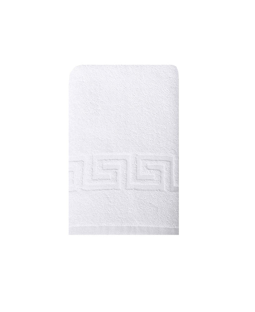 White Greek Key Turkish Cotton 30" X 16" Hand Towel — view 2