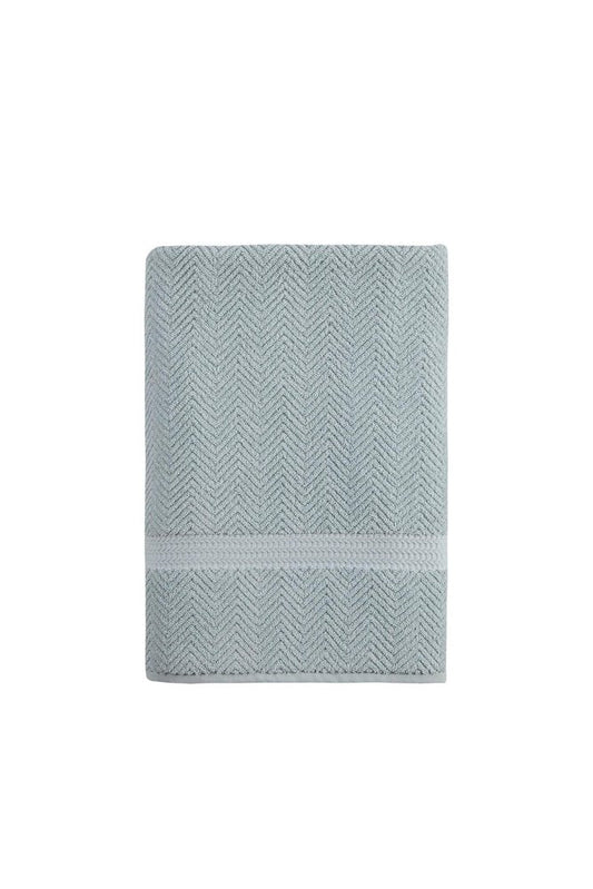 Light Blue Turkish Cotton 35" X 70" Chevron Bath Sheet HomeRoots
