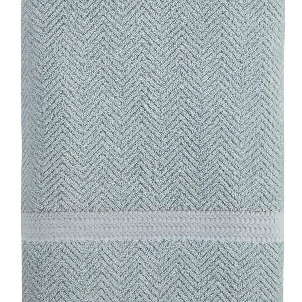 Light Blue Turkish Cotton 35" X 70" Chevron Bath Sheet — view 2