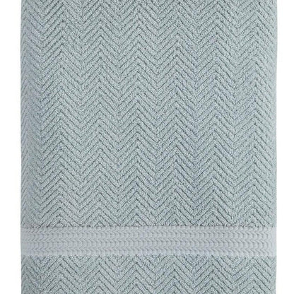 Light Blue Turkish Cotton 35" X 70" Chevron Bath Sheet HomeRoots