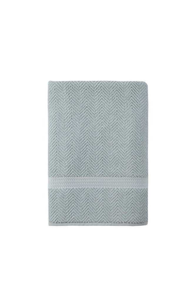 Light Blue Turkish Cotton 35" X 70" Chevron Bath Sheet — view 5