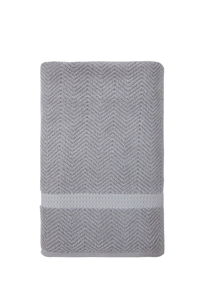 Light Blue Turkish Cotton 35" X 70" Chevron Bath Sheet HomeRoots