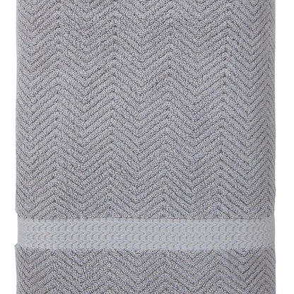 Light Blue Turkish Cotton 35" X 70" Chevron Bath Sheet HomeRoots