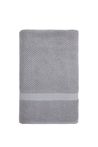 Light Blue Turkish Cotton 35" X 70" Chevron Bath Sheet HomeRoots