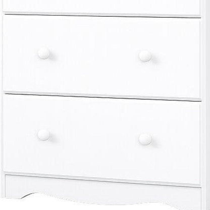 32" White Solid Wood Five Drawer Dresser HomeRoots