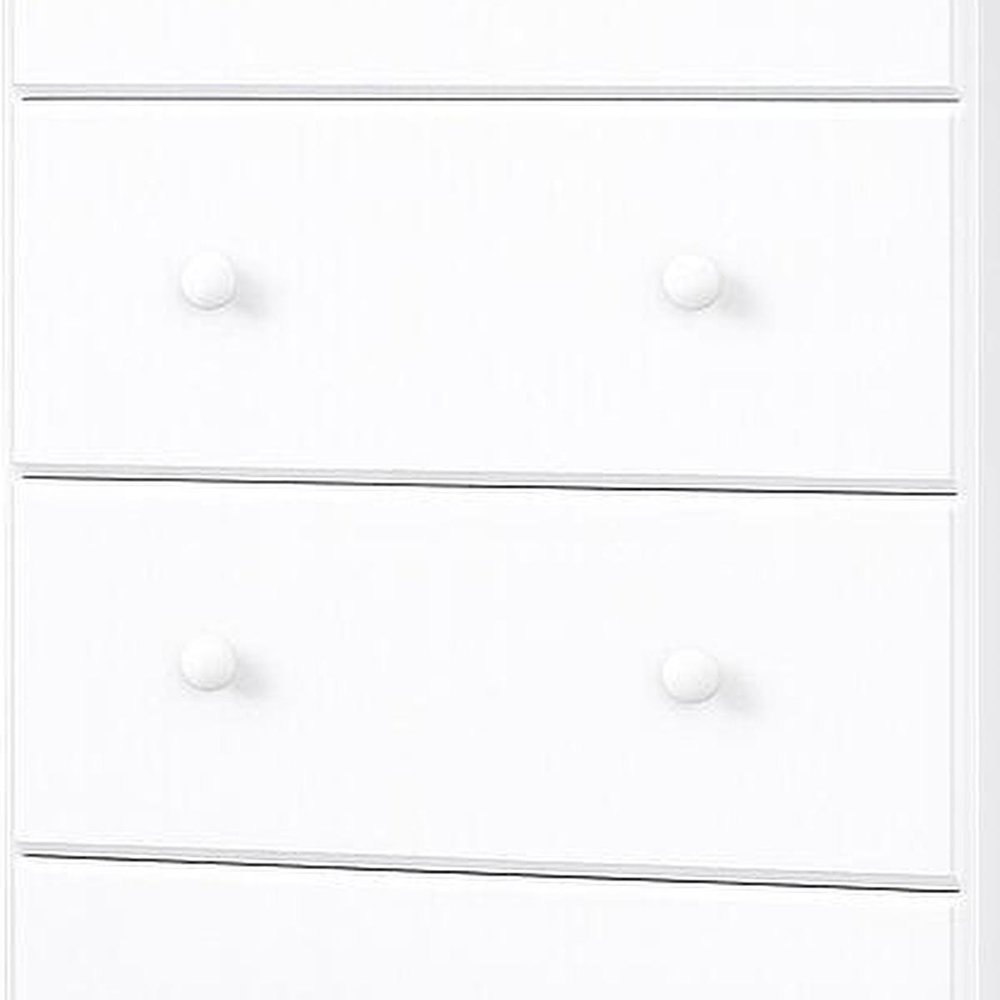 32" White Solid Wood Five Drawer Dresser HomeRoots