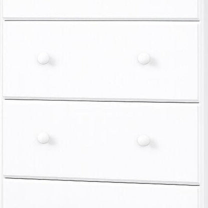 32" White Solid Wood Five Drawer Dresser HomeRoots