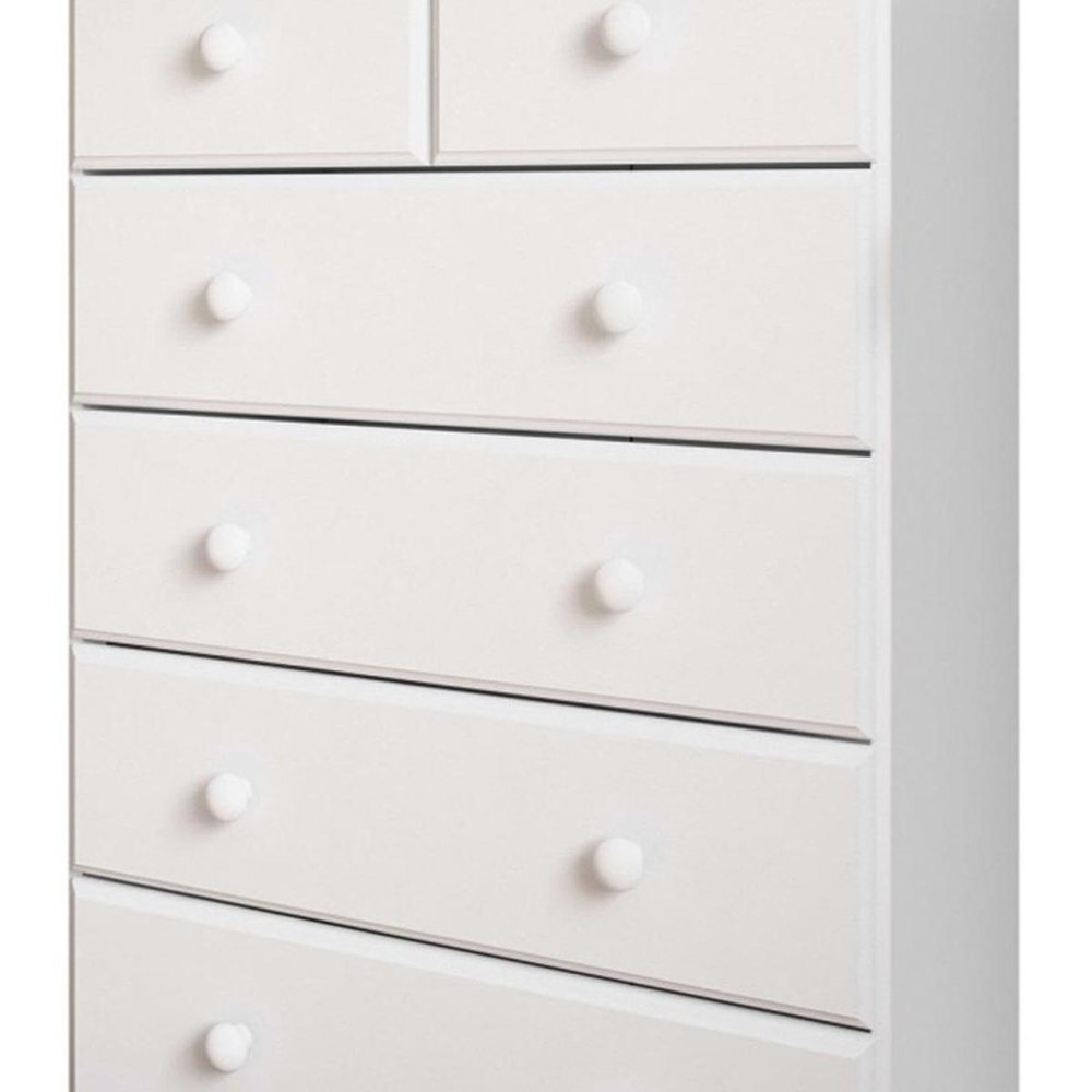 32" White Solid Wood Six Drawer Dresser — view 2