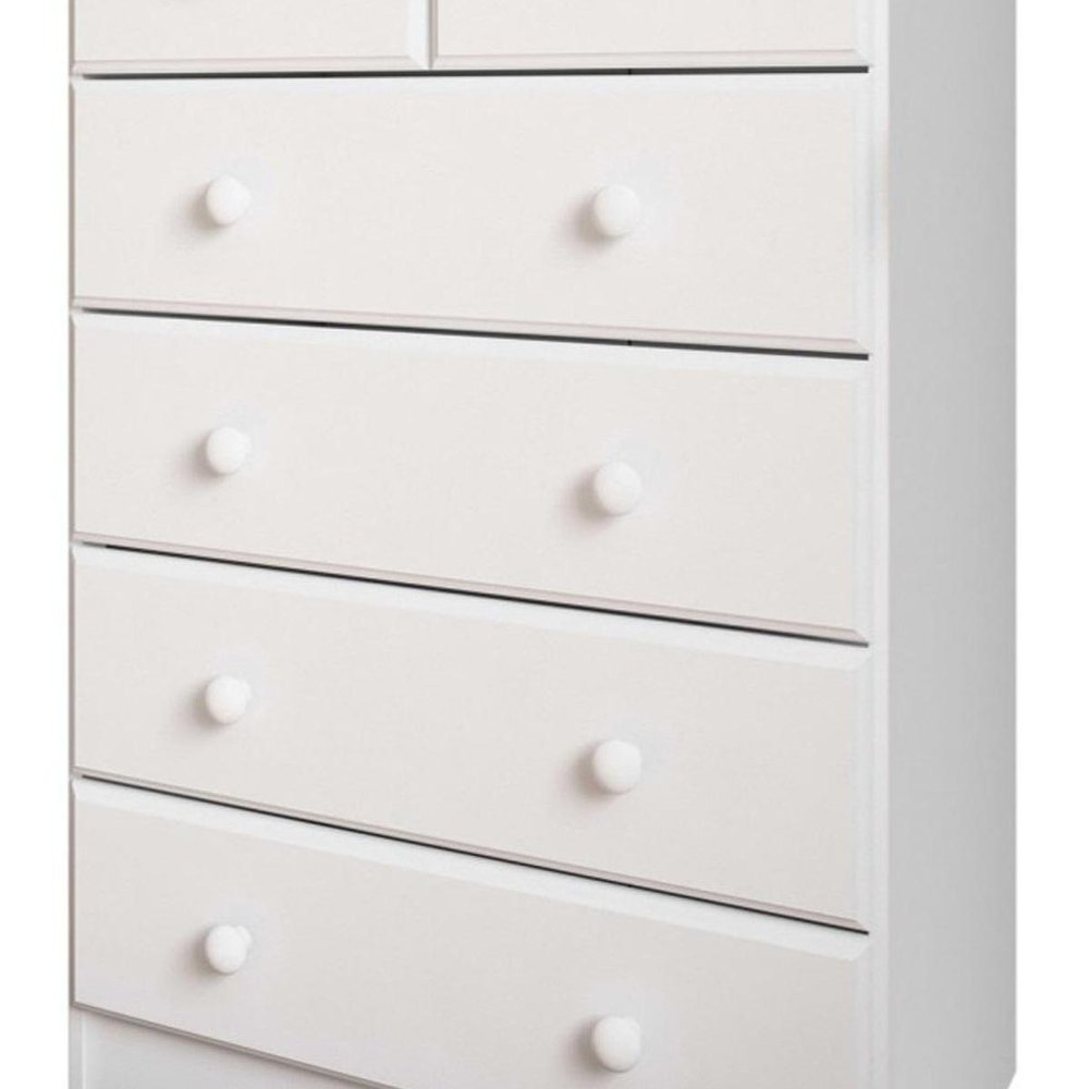 32" White Solid Wood Six Drawer Dresser HomeRoots