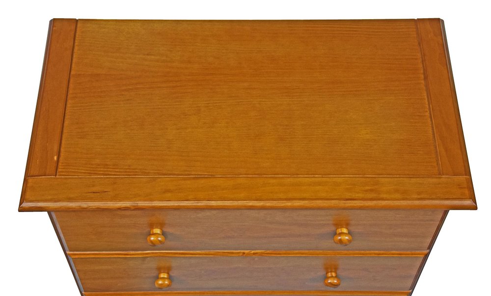 32" Golden Brown Solid Wood Five Drawer Dresser HomeRoots