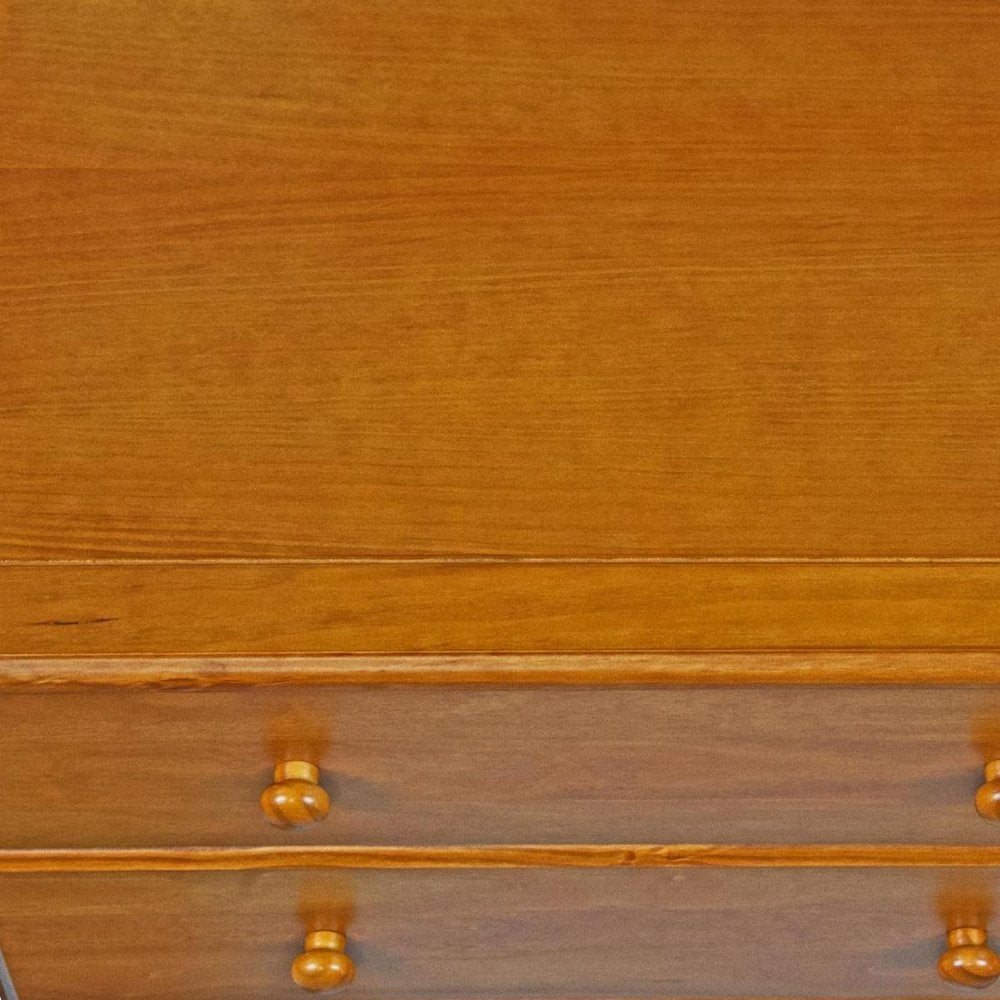 32" Golden Brown Solid Wood Five Drawer Dresser HomeRoots