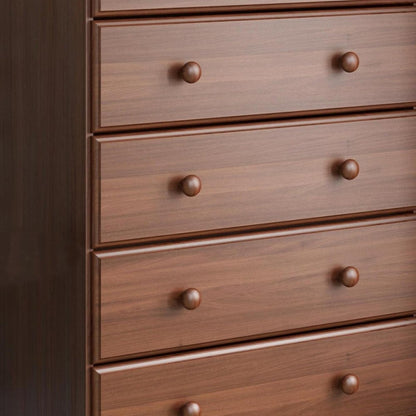 32" Coffee Solid Wood Five Drawer Dresser HomeRoots