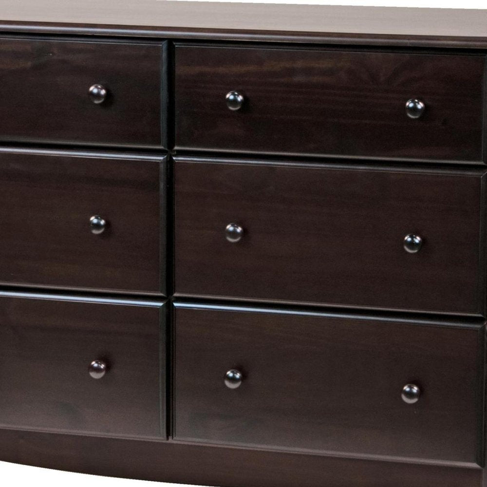 48" White Solid Wood Six Drawer Dresser HomeRoots