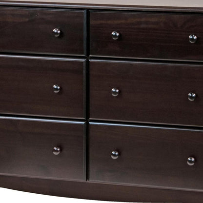 48" White Solid Wood Six Drawer Dresser HomeRoots