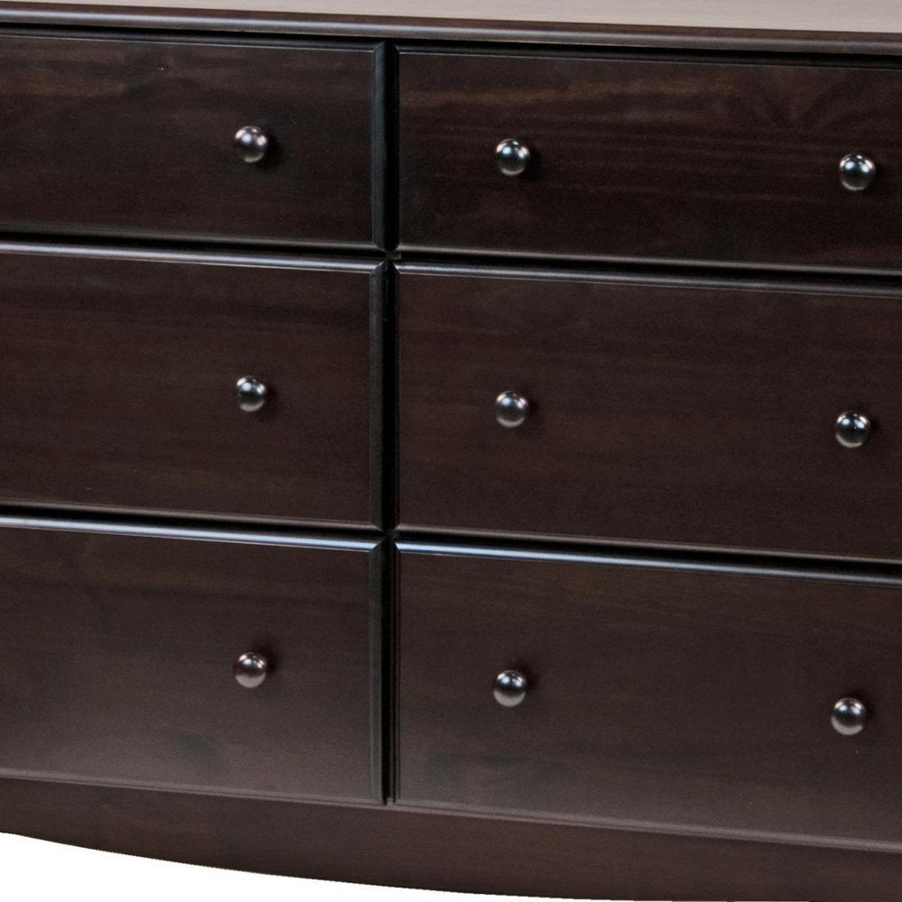 48" White Solid Wood Six Drawer Double Dresser — view 13