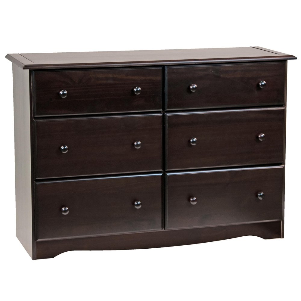 48" White Solid Wood Six Drawer Dresser — view 14