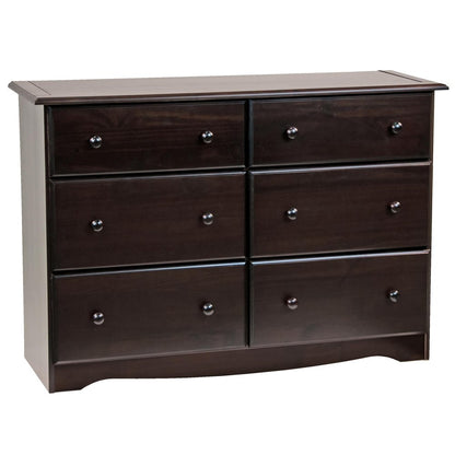 48" White Solid Wood Six Drawer Dresser HomeRoots