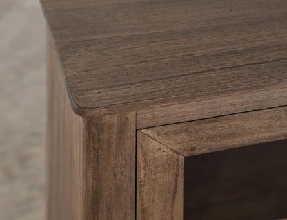 68" Brown Distressed Wood Sideboard With Four Glass Doors HomeRoots