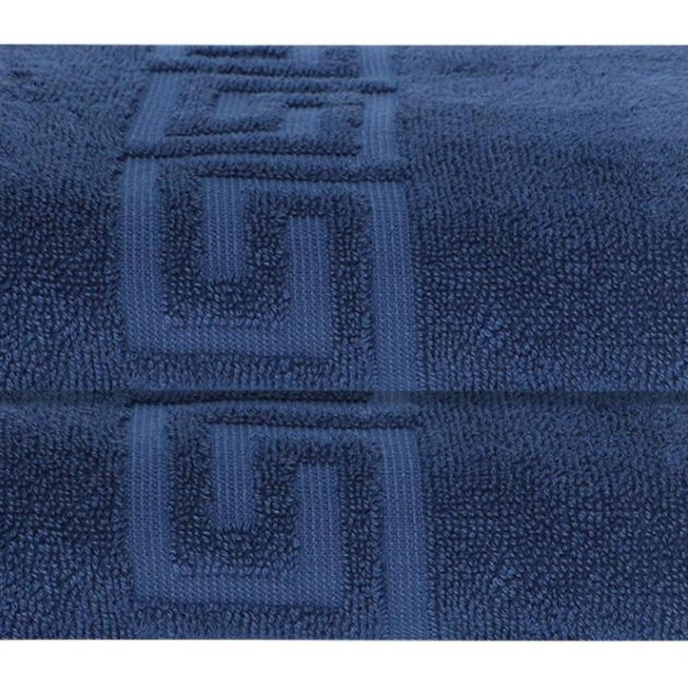 Set of Two White Greek Key Turkish Cotton 27" X 54" Bath Towels HomeRoots