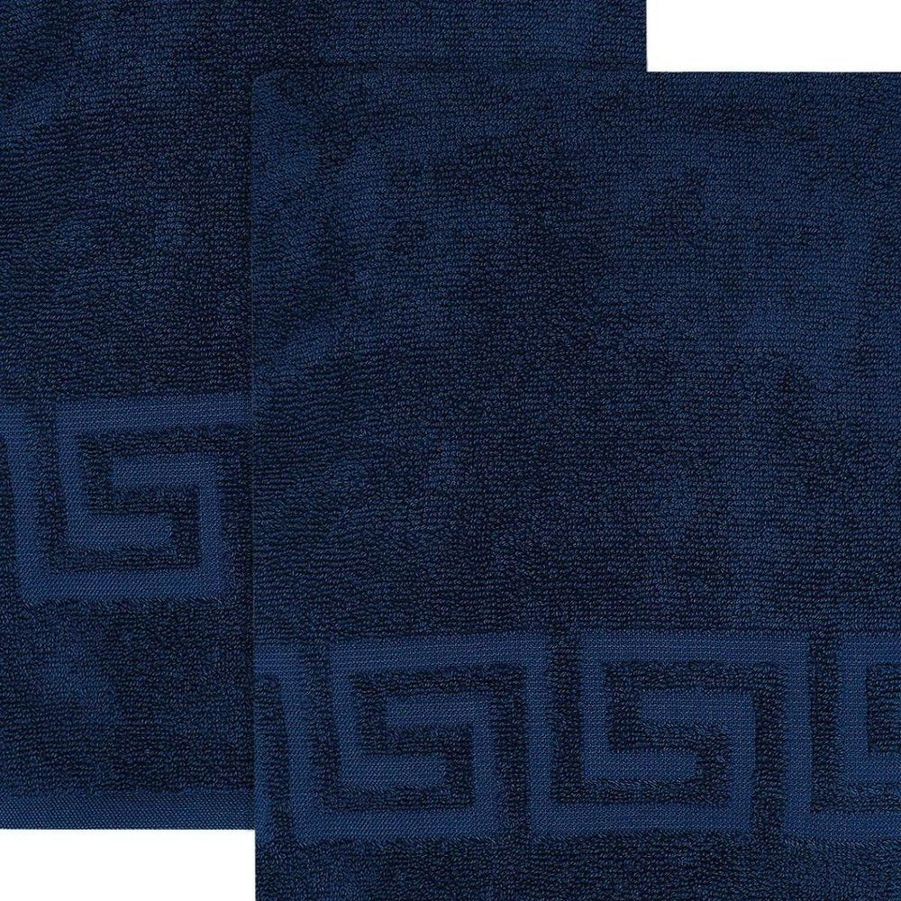 Set of Two White Greek Key Turkish Cotton 27" X 54" Bath Towels — view 12